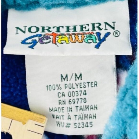 Snowman Print Fleece Pullover Sweater Jacket M - Picture 2 of 5